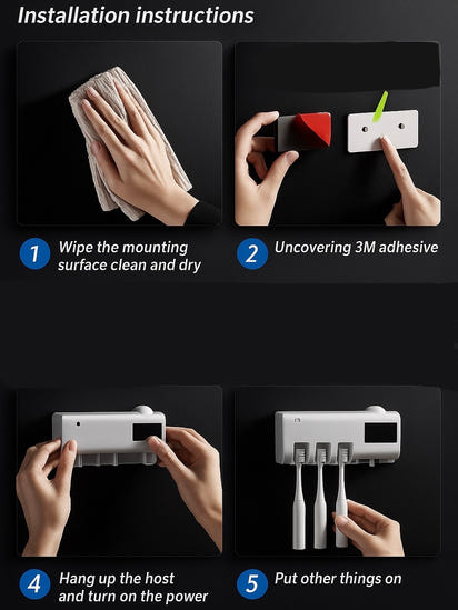 UV Toothbrush Sterilizer & Wall Mount Holder